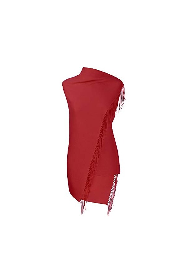 Fiolini Pashmina Écharpe châle pour femme – Élégant et très doux – Fabriqué en Italie, Blanc., 200 x 80 cm