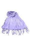 REGINA SCHRECKER Écharpe unisexe homme femme couleur unie 100 % coton pashmina été avec franges 298 lilas