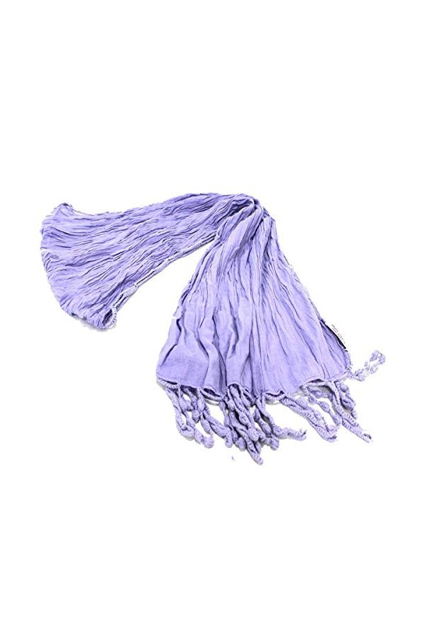 REGINA SCHRECKER Écharpe unisexe homme femme couleur unie 100 % coton pashmina été avec franges 298 lilas