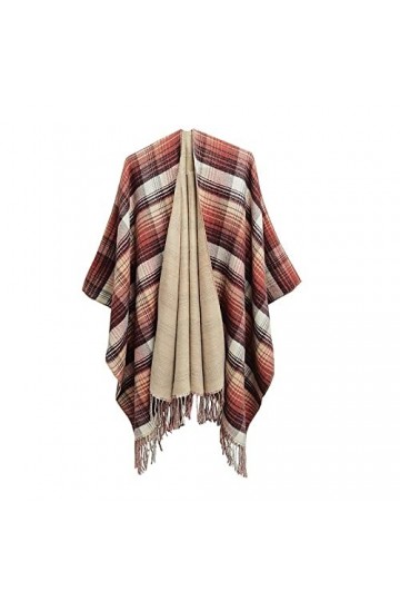 ZHURGN Automne Ponchos et Capes Cachemire châle châle Hiver Poncho Plaid épais épaisse Foulard de Cape Femelle épaisse Color