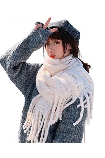 Bysonglezai Foulard Femme Echarpe Homme Châle Imitation Cachemire Femmes Écharpe Hiver Preppy Style Solide Poilu Écharpe Pash