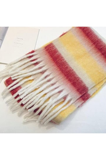 Bysonglezai Foulard Femme Echarpe Homme Châle Imitation Cachemire Femmes Hiver Écharpe Rayé Écharpe Épaisse Enveloppe Pashmin