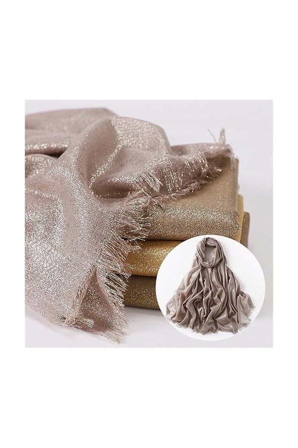 Écharpe à franges pour femme Pashmina étole Bufandas Musulman Hijab Cap, 21, taille unique