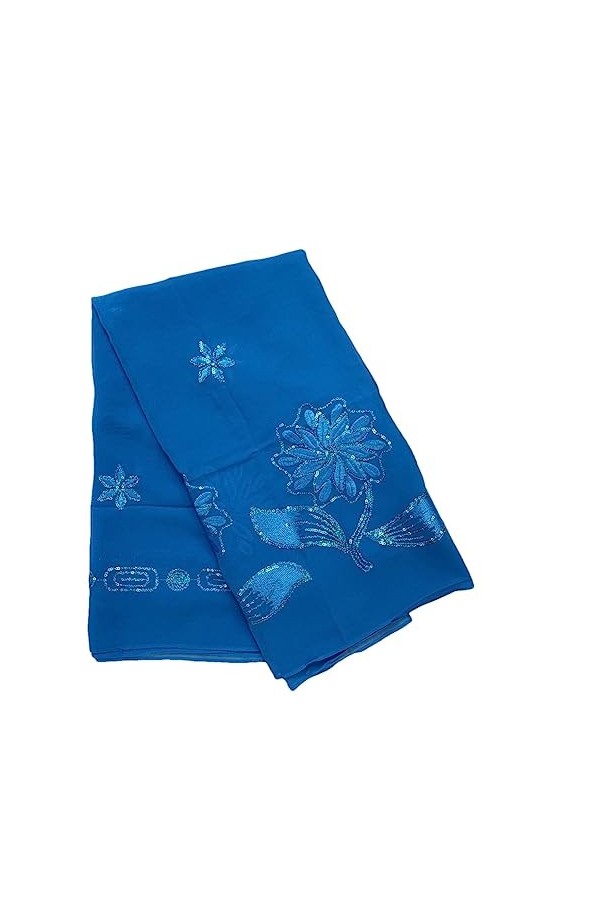 keusyoi Dubai Écharpe printanière pour femme musulmane, mousseline de soie africaine, paillettes brodées hijab pashmina turba