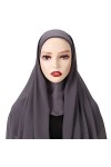 DABOURANG Hijab pour Femme Mousseline de Soie Hijab Musulman intérieur Bandeau Femmes Casquette Bonnet Long châle sous-écharp