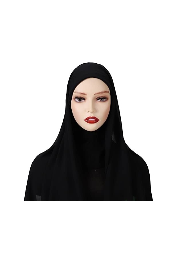 DABOURANG Hijab pour Femme Mousseline de Soie Hijab Musulman intérieur Bandeau Femmes Casquette Bonnet Long châle sous-écharp