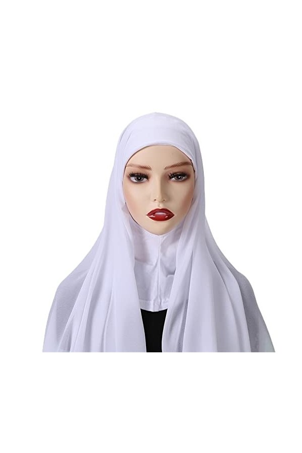 DABOURANG Hijab pour Femme Mousseline de Soie Hijab Musulman intérieur Bandeau Femmes Casquette Bonnet Long châle sous-écharp