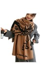 KAYNO Hiver Écharpe Femmes dessin animé impression Pashmina châles dame enveloppes épais chaud mode écharpe longue écharpe do