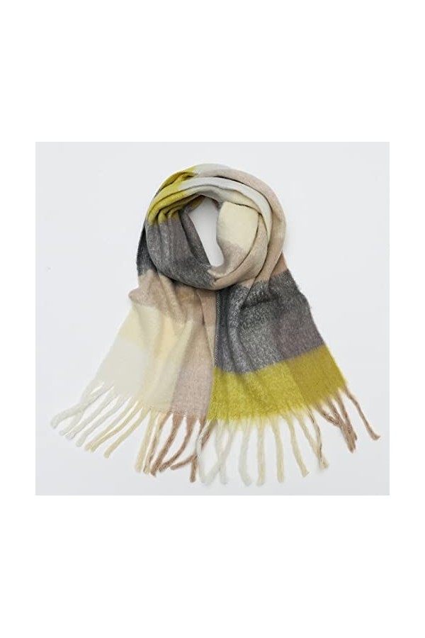 Écharpe Châle Écharpe à carreaux Fauche Hiver Pashmina Châles Châles Cachemire Épais Épaisse Dame Tassel Foulards chauds Écha