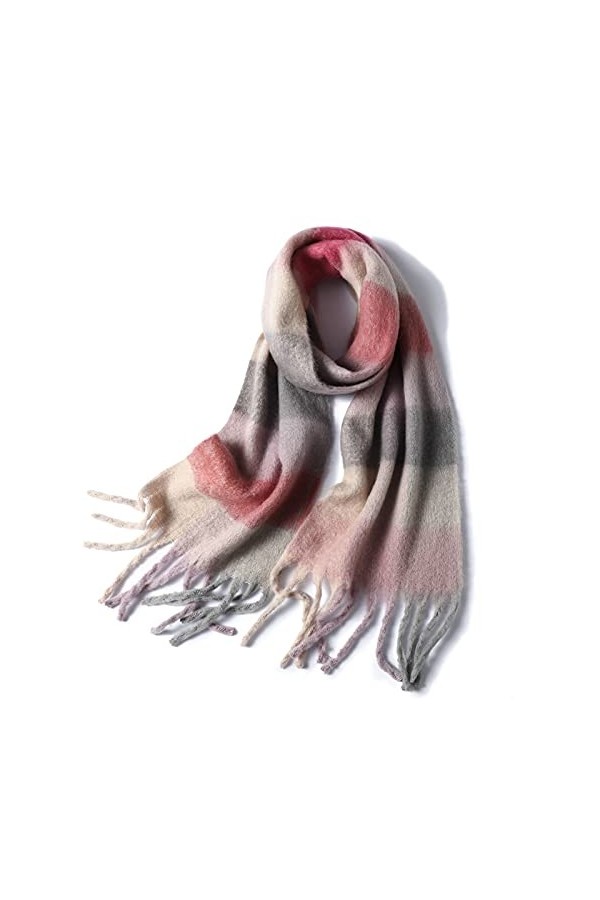 Écharpe Châle Écharpe à carreaux Fauche Hiver Pashmina Châles Châles Cachemire Épais Épaisse Dame Tassel Foulards chauds Écha