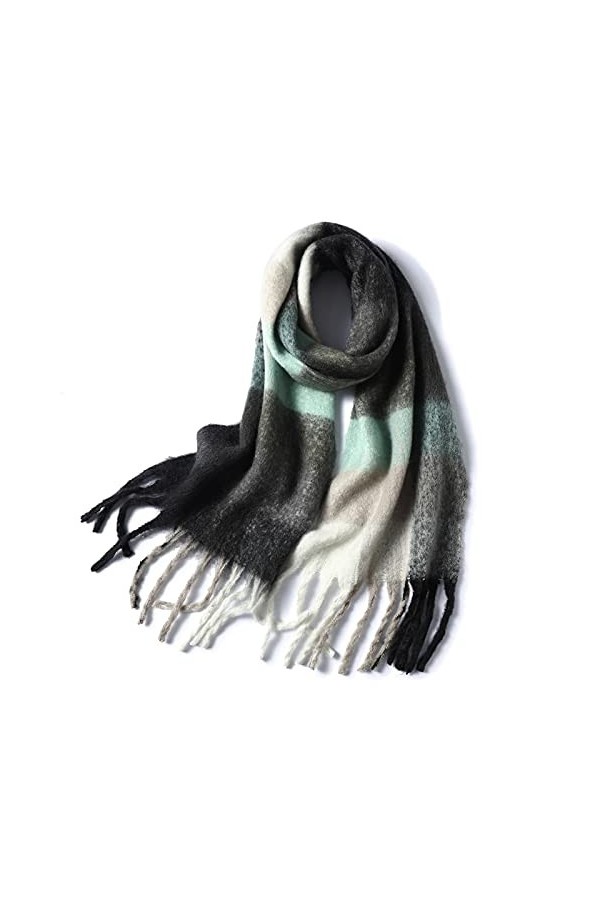 Écharpe Châle Écharpe à carreaux Fauche Hiver Pashmina Châles Châles Cachemire Épais Épaisse Dame Tassel Foulards chauds Écha