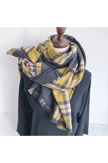 Secuos Nouveau 180 * 65 Cm Plaid Hiver Cachemire Écharpe&nbsp;&nbsp;&nbsp;pour Femmes Mode Double Côté Couleurs Dame Écharpes Châles Wraps C