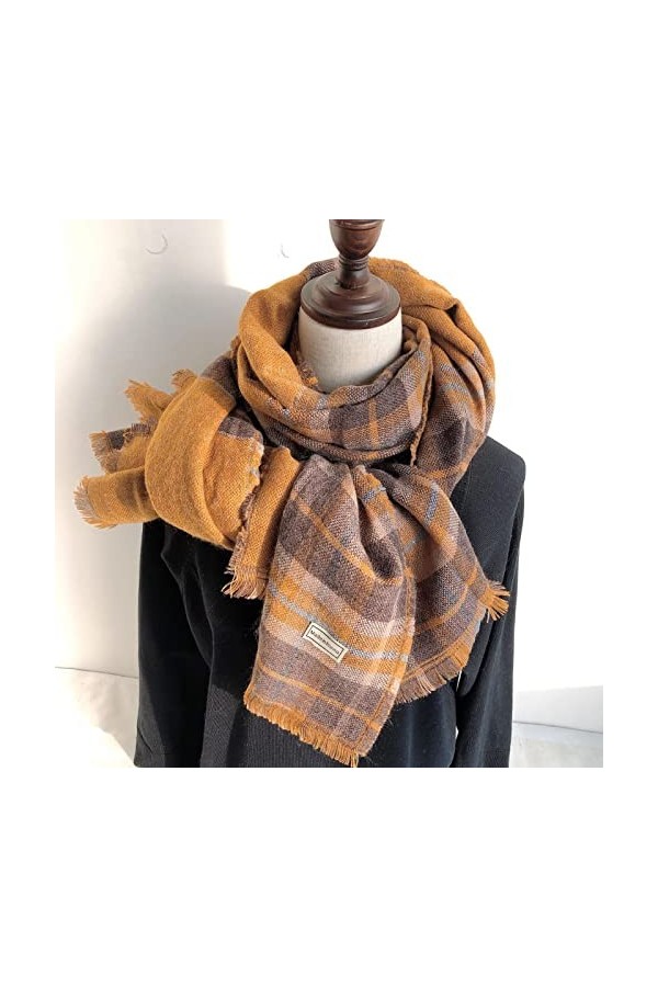 Secuos Nouveau 180 * 65 Cm Plaid Hiver Cachemire Écharpe&nbsp;&nbsp;&nbsp;pour Femmes Mode Double Côté Couleurs Dame Écharpes Châles Wraps C