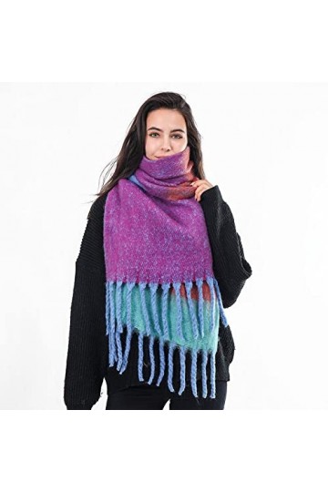 Bywenzai Foulard Écharpe À Carreaux Châle Femmes Mode Tissé Épais Chaud Écharpe Studios Écharpe en Cachemire S21056