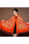 kerryshop Echarpe Femme Femmes Pashmina Broderie Flower Châles Spring Automne Printemps Hiver Soft Foulards avec Tassels Long
