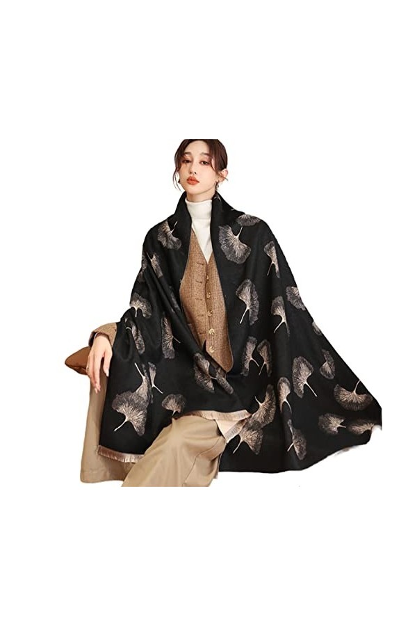 OVLAJ Echarpe Femme Cachemire Écharpe Épaisse pour Les Femmes Imprimées De Châle De Pashmina Et Enveloppement-Wyt287-3