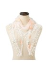 Women Fashion , Summer Soft Thin Shawl Chiffon Silk Wrap Pashmina Stole Triangle Plain Lace Floral Scarf Scarves Silk Scarf 