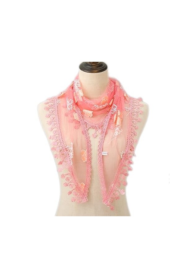 Women Fashion , Summer Soft Thin Shawl Chiffon Silk Wrap Pashmina Stole Triangle Plain Lace Floral Scarf Scarves Silk Scarf 