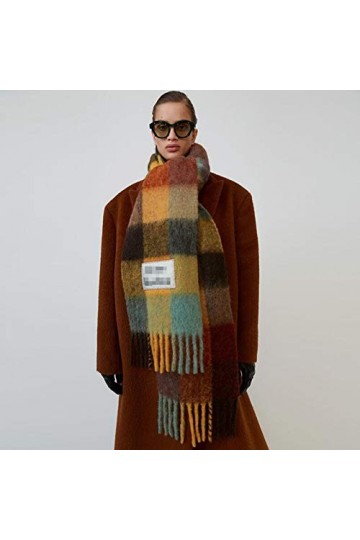 Foulard Echarpe Scarf Scarves Nouvelle Marque Écharpe À Carreaux Femmes Châles Femme Doux Chaud Grandes Écharpes Dames Tricot