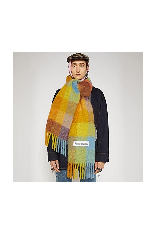 Foulard Echarpe Scarf Scarves Nouvelle Marque Écharpe Femmes Plaid Doux Chaud Gland Châles Dames Rouge Multi Couleurs Grands 