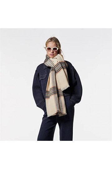 Bywenzai Foulard Écharpe Mode Hiver Écharpe Hommes Et Femmes Style Général Imitation Cachemire Écharpe Chaud Châle Za2103