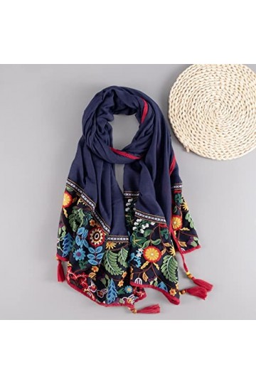 Secuos Nouveau Brodé Femmes Châles Et Wraps Lady Voyage Pashmina Haute Qualité Mode Doux Écharpe Hiver Cou Foulards Hijab Gt3