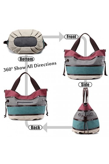 LOSMILE Femmes Sac à main, Sacs bandoulière en toile, Sacs dépaule Besaces Sac d’Ecole, Sacs de plage Cabas décontractés Car