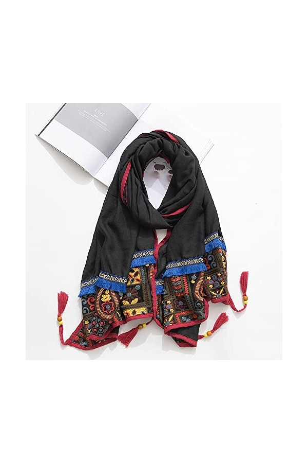 Secuos Nouveau Brodé Femmes Châles Et Wraps Lady Voyage Pashmina Haute Qualité Mode Doux Écharpe Hiver Cou Foulards Hijab Gt3