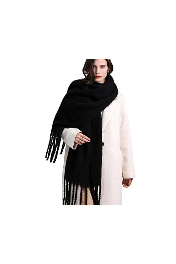 SUYGGCK éCharpe Écarpe dhiver Femmes en Cachemire Pashmina Femme Solide Sécroquettes Femme Enveloppe Épaisses Softs Big Pila