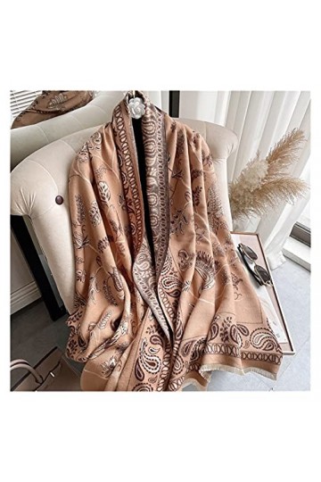 ZZLLFF Foulard au Cachemire Chaude Feuilles de châle de châle de la Dame Design imprimé goudouts Pashmina Hiver épais Couvert