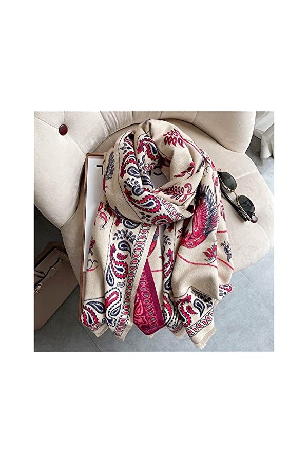 ZZLLFF Foulard au Cachemire Chaude Feuilles de châle de châle de la Dame Design imprimé goudouts Pashmina Hiver épais Couvert