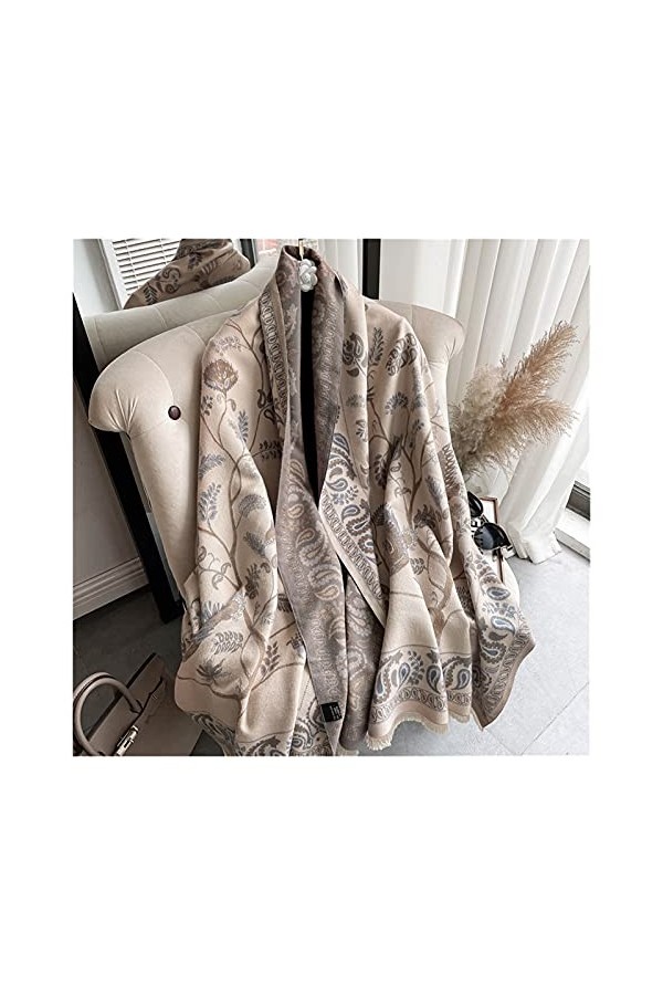 ZZLLFF Foulard au Cachemire Chaude Feuilles de châle de châle de la Dame Design imprimé goudouts Pashmina Hiver épais Couvert