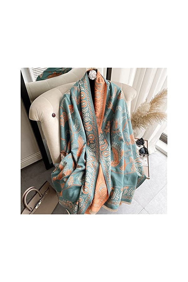 ZZLLFF Foulard au Cachemire Chaude Feuilles de châle de châle de la Dame Design imprimé goudouts Pashmina Hiver épais Couvert