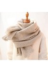 WYCSDD Écharpe en Laine Couleur Unie Gris Long Pashmina Chaud Doux Chic Mode décontracté châle Cadeau spécial pour Les Femmes