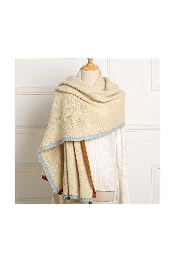 Grandes Echarpes Lady Winter Foulard Châles Solid En Cachemire Femmes Feunes Écharpes Pashmina Femelle Épais Épais Chaud Blan