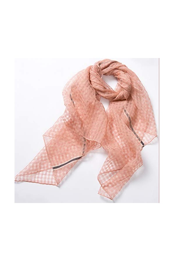 GCC Écharpe Fine à Carreaux en Laine De Soie Hiver,Mode Femme Sauvage Décoration Longue Écharpes Foulard, 4 Couleurs Disponib