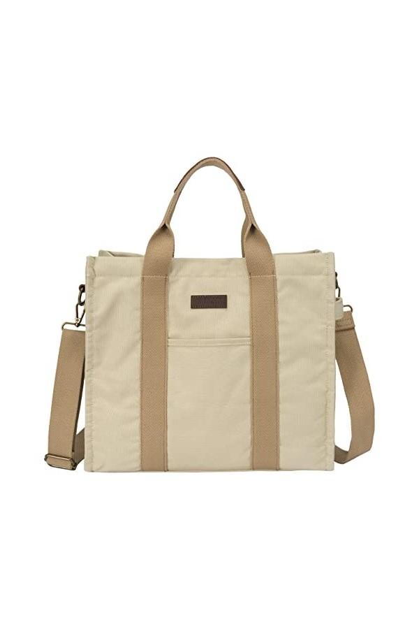 VASCHY Petit Cabas Femme, Sac à Main en Toile Fille Cabas Courses Élégant Sac à Bandoulière Ado avec Poche Zippée pour Travai