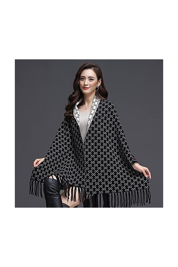 Foulard Echarpe Scarf Scarves Nouveau Classique Double Face Couleur Capes Tricot Motif Écharpe Châle Long Wrap Femmes Poncho 