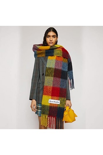 Foulard Echarpe Scarf Scarves Nouvelle Marque Écharpe Femmes Plaid Doux Chaud Gland Châles Dames Rouge Multi Couleurs Grands 