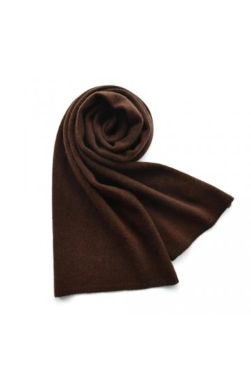 Foulard en laine pour hommes et femmes, écharpe dhiver tricotée pour adultes, châle court et solide, chocolat, Kids108CM