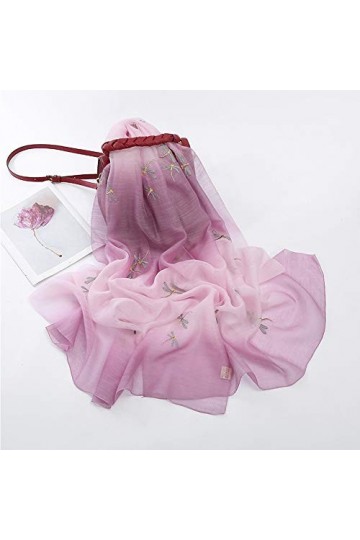 GND 2 PCS Écharpes pour Femmes Soie Broderie Motif Floral Écharpe Châle De Mode Écharpes Crème Solaire Châles