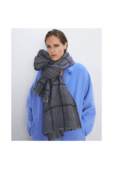 Bywenzai Foulard Automne Et Hiver Noir Écharpe À Carreaux Chaud Mode Châle Femmes Châles Enveloppes Rayé Imprimé Couverture É