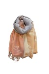 Foulard en Soie, écharpes pour Femmes Wraps Imprimés Foulard en Soie à Changement Graduel de Couleur Léger Élégant Wrap Châle