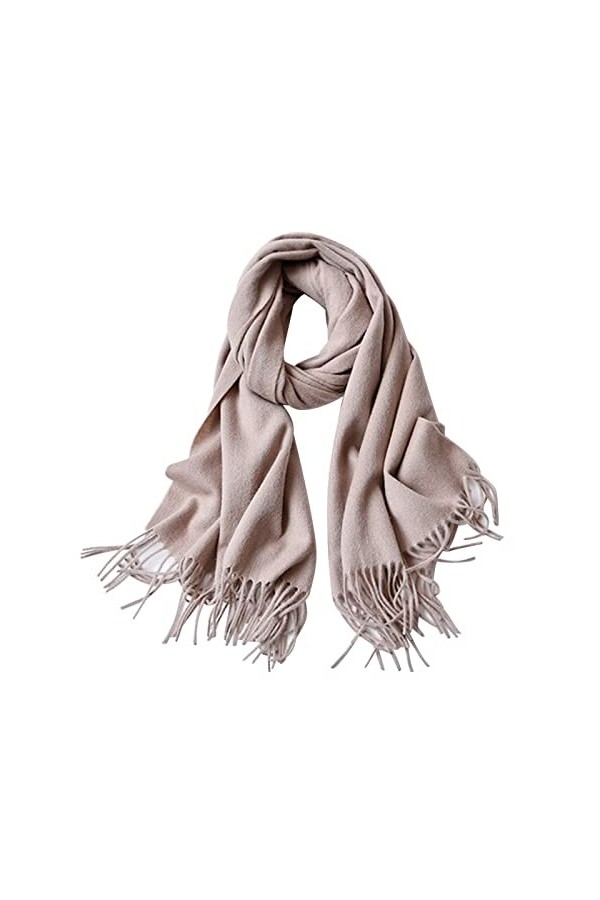 Skcess Foulard Femme Cachemire, Châle Echarpe Rose Pompons à Longue Bande Echarpe Wrap 210X70CM 83X28In 