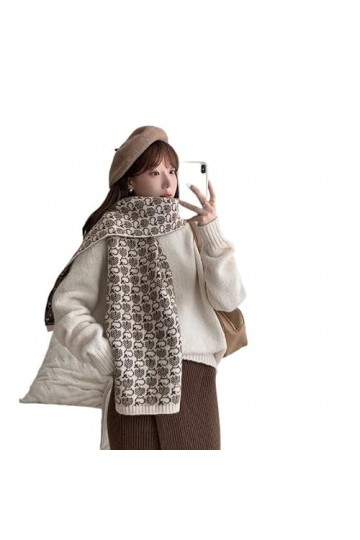 Echarpes Femme， Dessin animé Mignon Agneau tricoté écharpe, Femmes Hiver Doux étudiant Chaud Double Face écharpe Femme Design