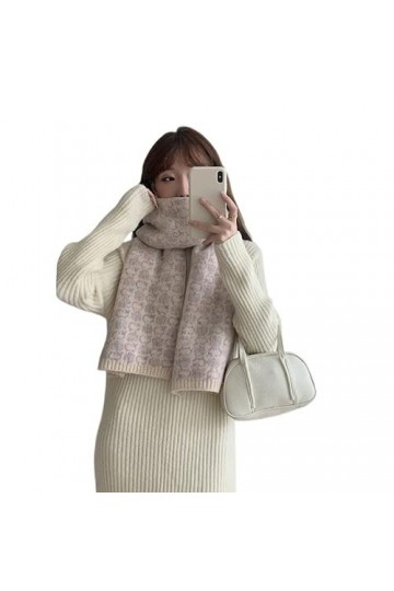 Echarpes Femme， Dessin animé Mignon Agneau tricoté écharpe, Femmes Hiver Doux étudiant Chaud Double Face écharpe Femme Design