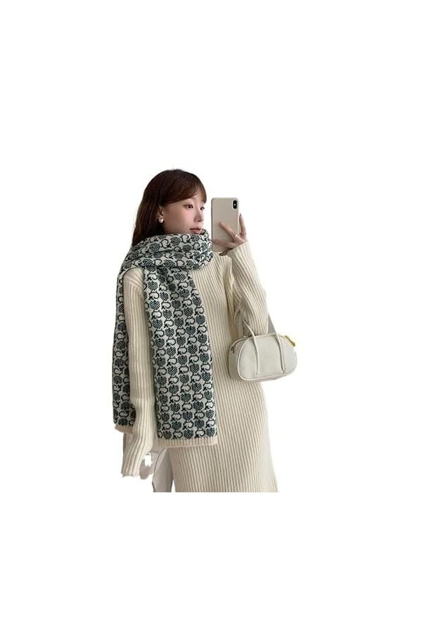 Echarpes Femme， Dessin animé Mignon Agneau tricoté écharpe, Femmes Hiver Doux étudiant Chaud Double Face écharpe Femme Design