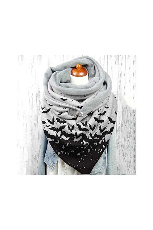 lliang écharpe Nouvelle écharpe dhiver Chaudes Chaudes châles Femmes 2021 décontracté imprimé châles de Mode Black féminin E