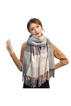 JUGUU Echarpes Decontracteécharpe En Laine À Carreaux Pour Femme Châles En Cachemire Wraps Pashmina-Couleur 5_180X70Cm