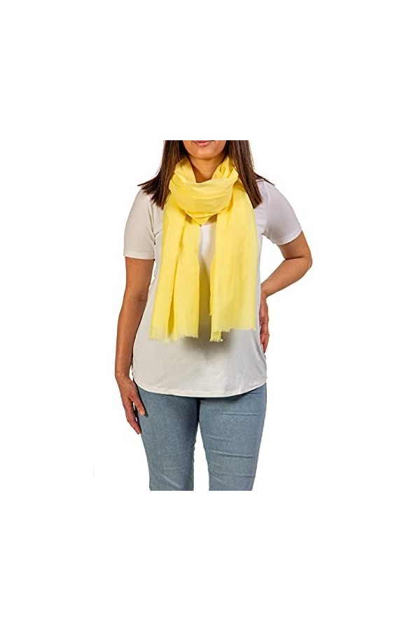 Rinto Châle pashmina en tissu doux 100 % coton pour femme, couleurs unies, pour robe de mariage, robe de soirée, couverture, 